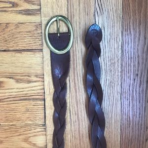 Braided leather belt adjustable size